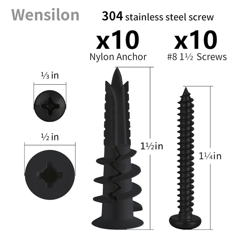 Wensilon Self-Drilling Drywall Anchors Assortment Kit – 182 Pcs for Concrete, Drywall,sheetrock Anchors， and Sheetrock – Heavy Duty Wall Anchors for Easy Installation, No Drill Bit Required - Image 3
